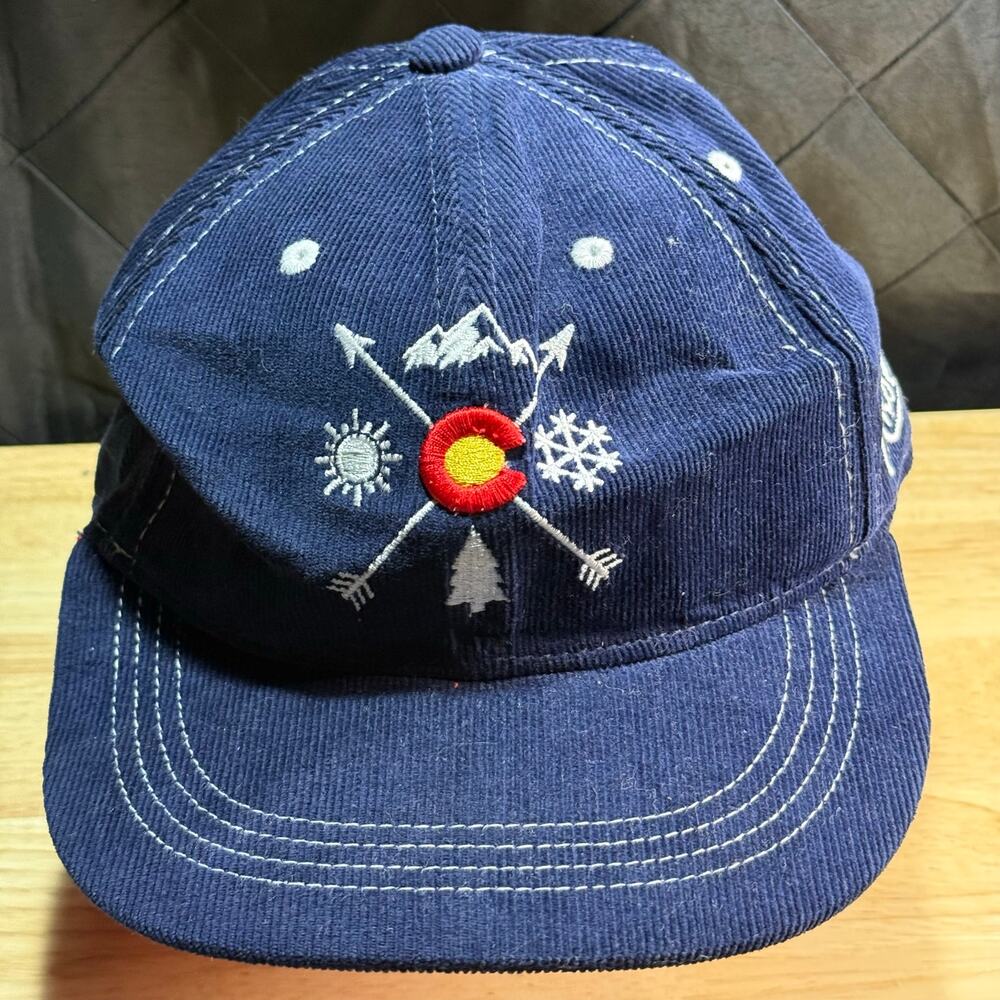 EUC Aksels Colorado Arrows Blue Corduroy Flatbill Snapback Cap